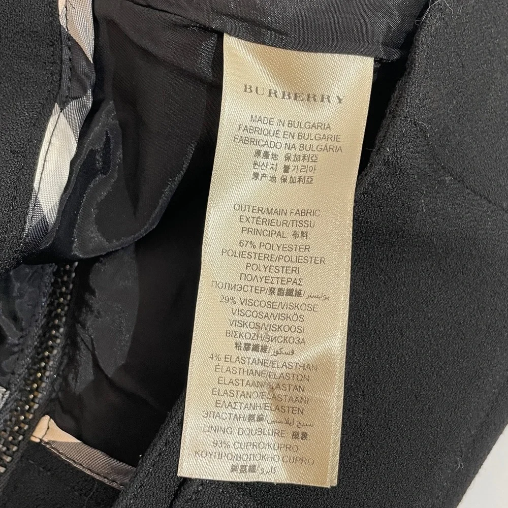 Burberry London Pencil Skirt Size 2 Black Lined EUC